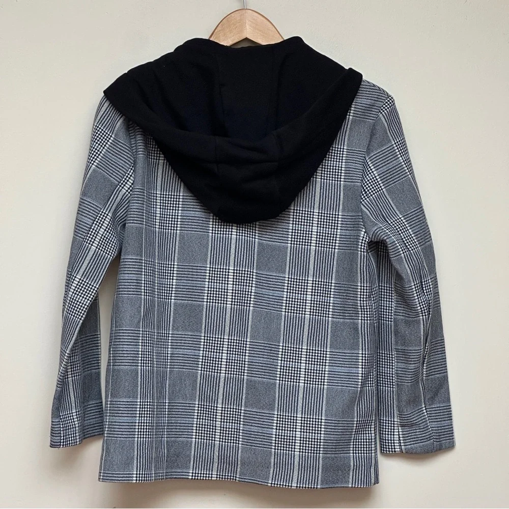 Zara‎ TRF Plaid Double Breasted Blazer Gray Check Small-Medium